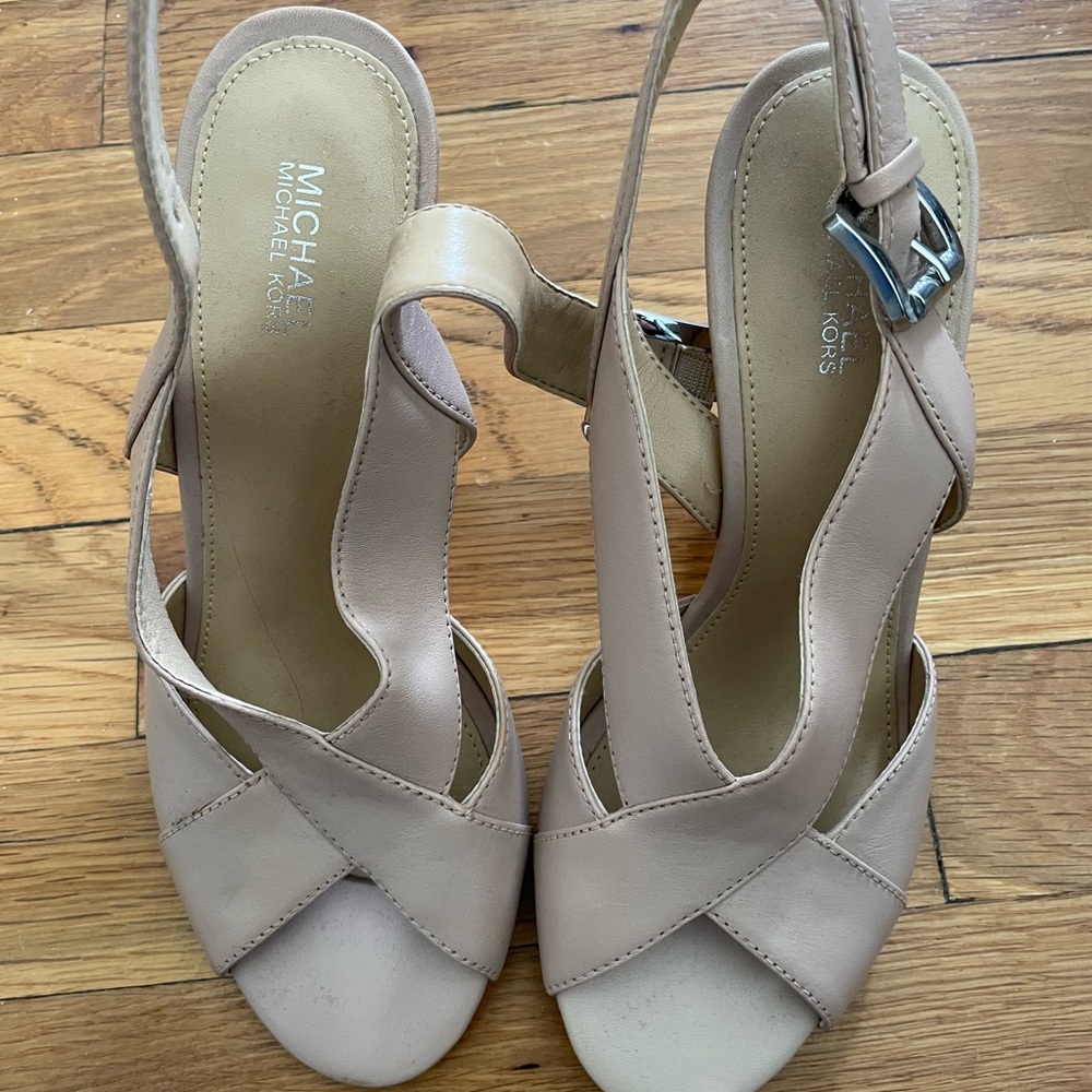 Michael Kors Nude Heeled Sandals (Size 6)